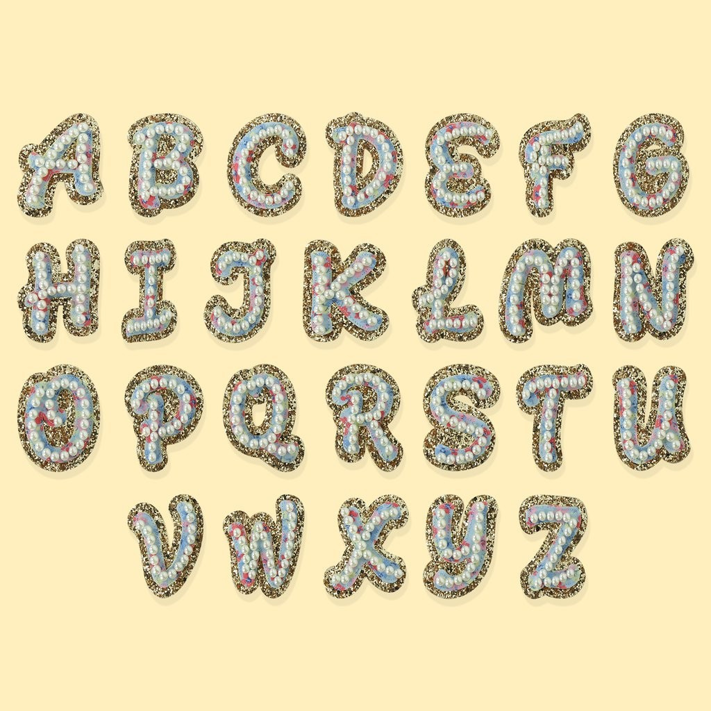 LoveShackFancy x Stoney Clover Lane Laguna Blue String Pearl Letters | Stoney Clover Lane