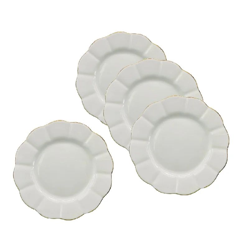 White Gold Scallop Salad Plate, Set Of 4 | Wayfair North America