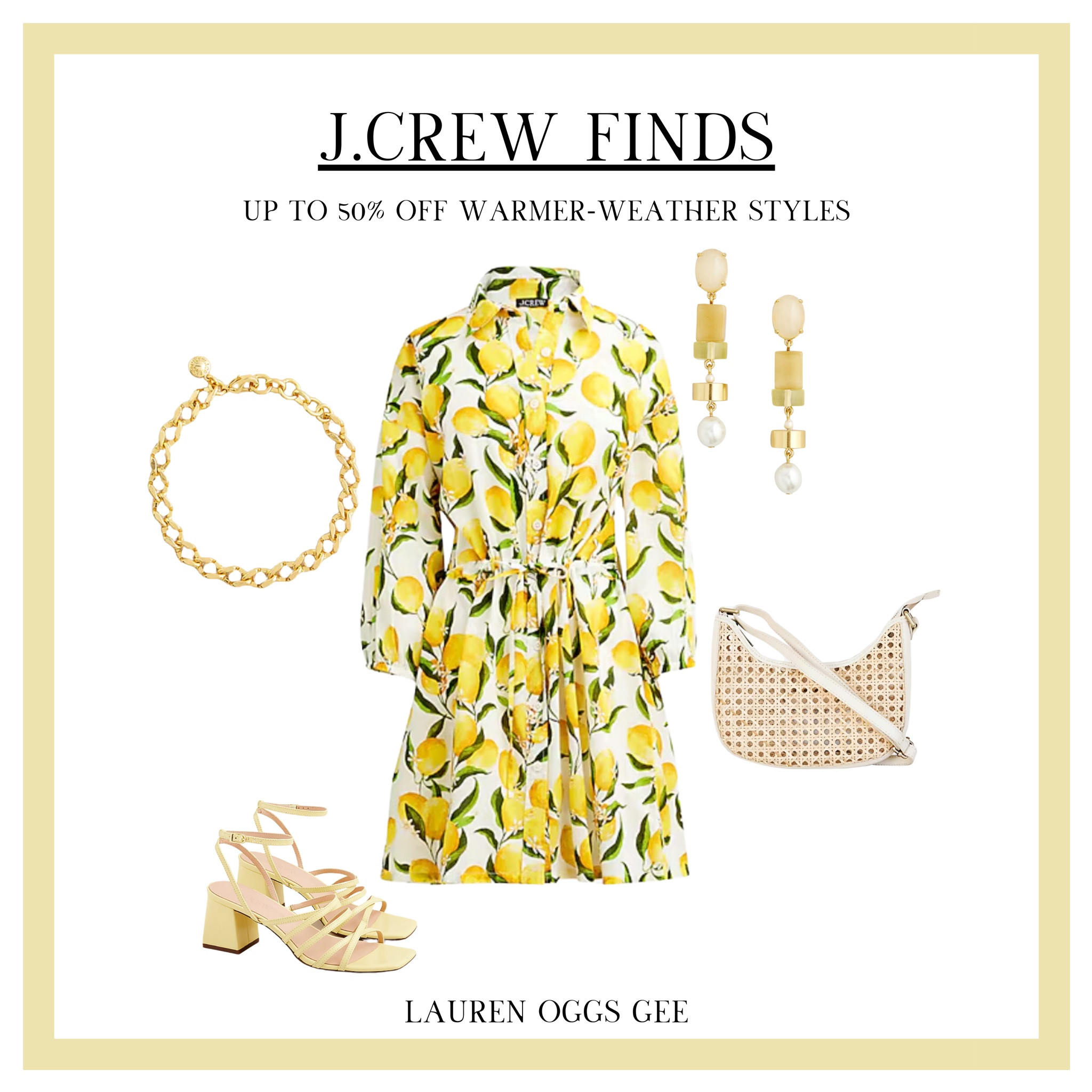 ☀️🍋 Ready to zest up your summer wardrobe? 🍋☀️ Check out my latest curated outfits from J.Crew, featuring this season's must-have lemon prints! Whether you're hitting the beach, strolling through the city, or enjoying a garden party, these looks will keep you stylish and fresh.

✨ First up, a chic and elegant outfit perfect for dressing up! This lemon-print dress, paired with strappy heels and a statement bag, is ideal for summer soirées and evening gatherings. It's sure to turn heads and make a lasting impression.

🍋 Next, for those who love a subtle touch of trendiness, we have a beautiful white dress accented with a beaded lemon print headband. Perfect for brunch dates or a day at the office, this look is both sophisticated and fun.

🌼 Finally, a casual outfit that's all about comfort and style. This ensemble features a lemon-printed t-shirt and skirt, paired with comfy sneakers and a tote bag—ideal for weekend outings or a relaxed day in the sun.

And the best part? J.Crew is offering up to 50% off warmer-weather styles, PLUS an additional 50% off with code EXTRA50. Don't miss out on these juicy deals! 💛

#LTKStyleTip #LTKSaleAlert #LTKSummerSales