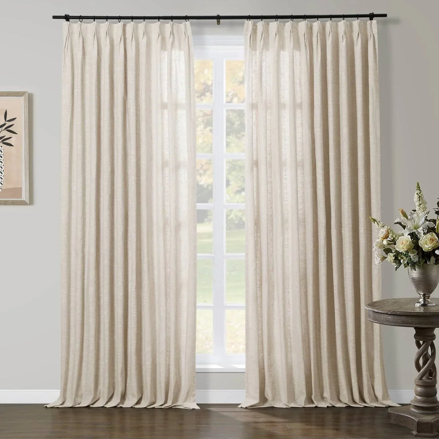 Aira Premium Linen Cotton Curtain Pleated | Drapeful