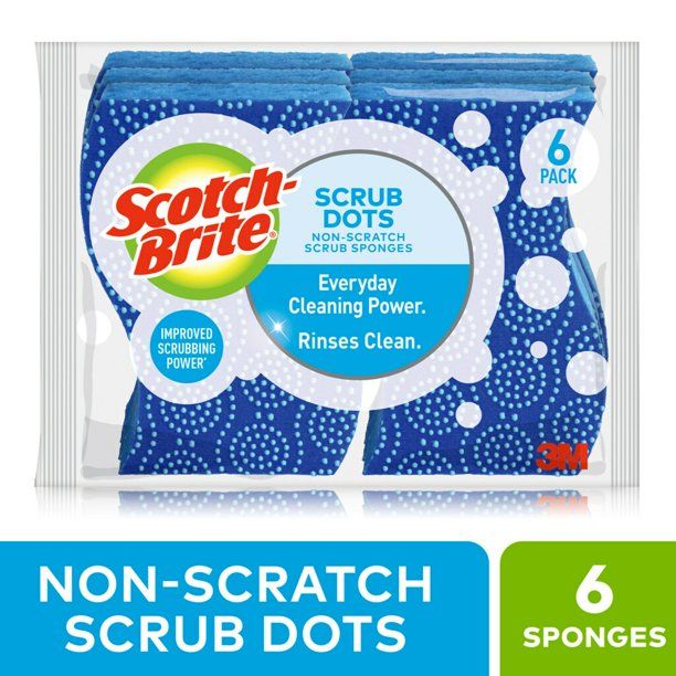 Scotch-Brite Non-Scratch Scrub Dots Scrub Sponge, 6 Sponges Total | Walmart (US)