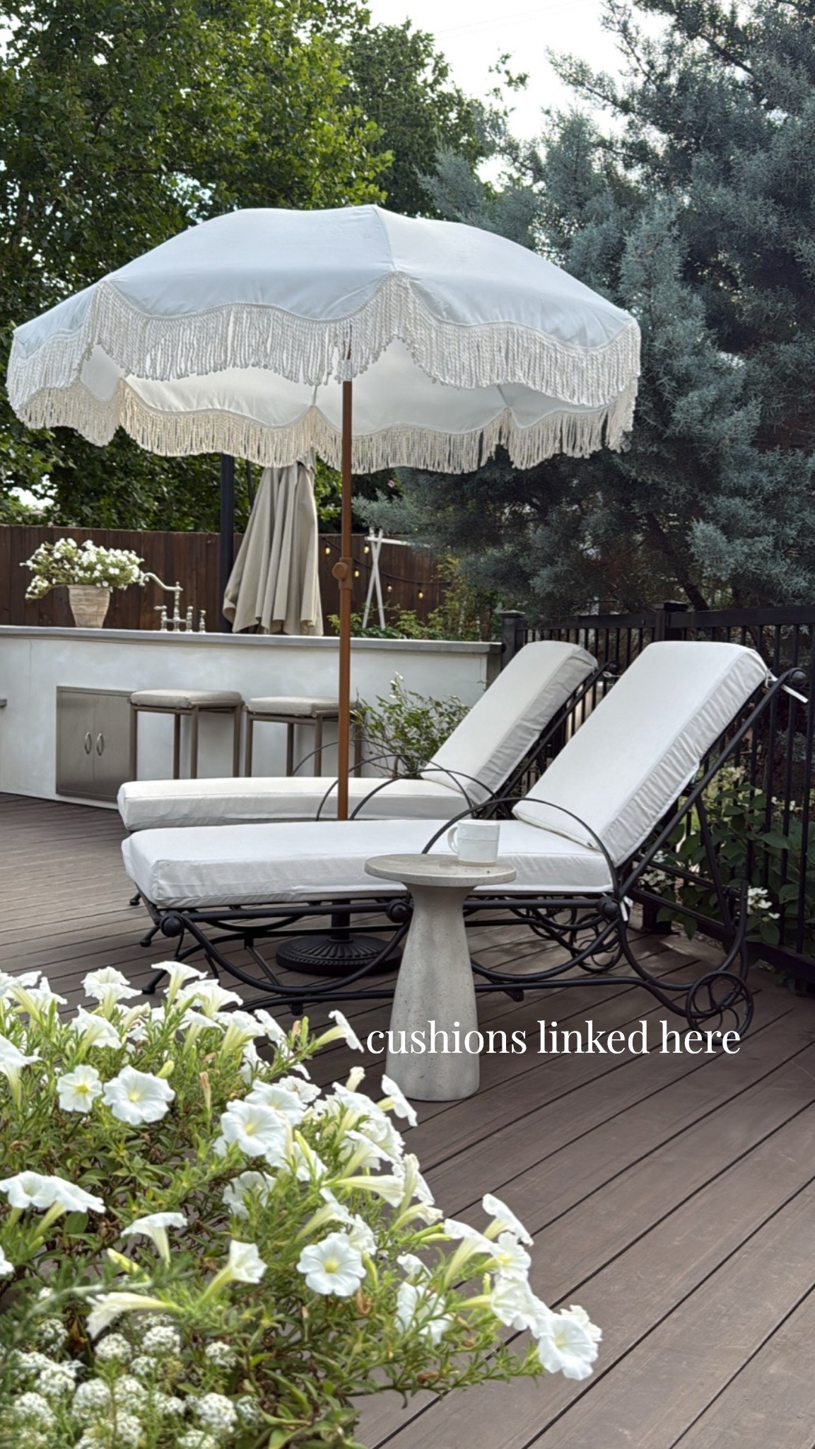 Cushions are linked here for my new metal European inspired pool chaise lounge chairs! Covers were super simple to get on and they come off to wash. I’ve already took them off once and washed and put them back on and it’s not complicated at all! They tie to the chairs so they do not slide around as well!

#LTKHome #LTKSeasonal #LTKSwim