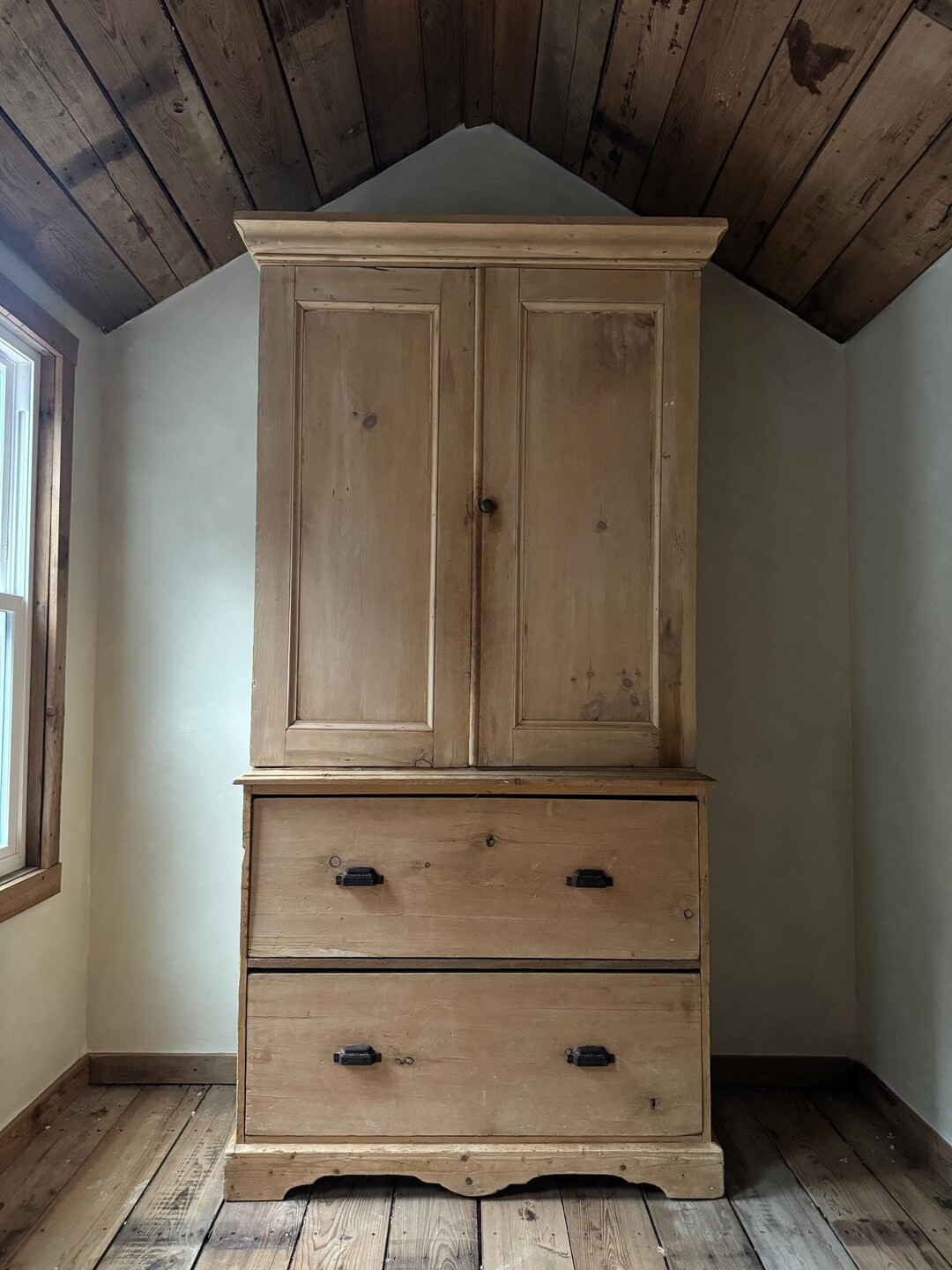 Antique 18th C. Pine Linen Cupboard - Etsy | Etsy (US)