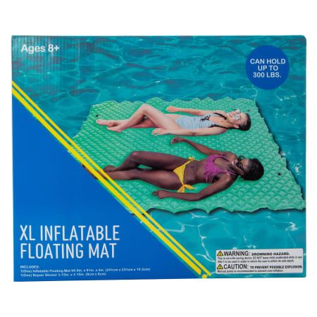 XL Inflatable Floating Pool Mat 91in x 94.9in | Five Below