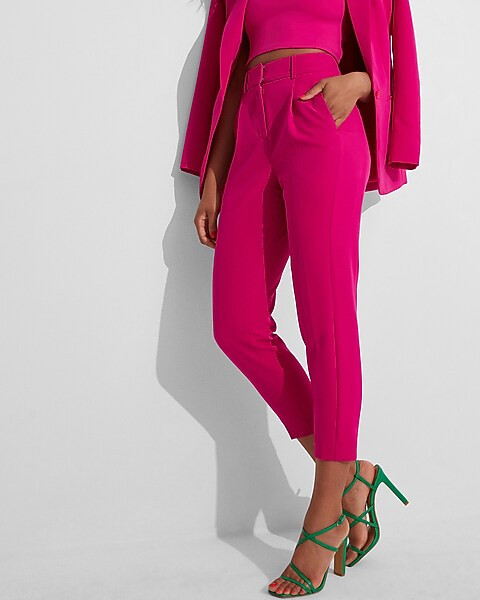 High Waisted Pleated Ankle Pant | Express