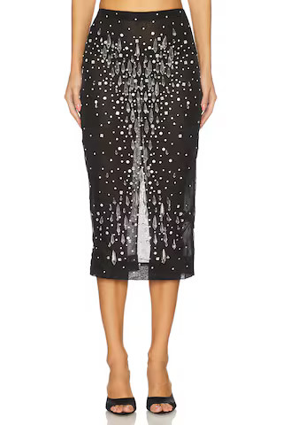 retrofete Isabel Embellished Skirt in Black & Silver from Revolve.com | Revolve Clothing (Global)