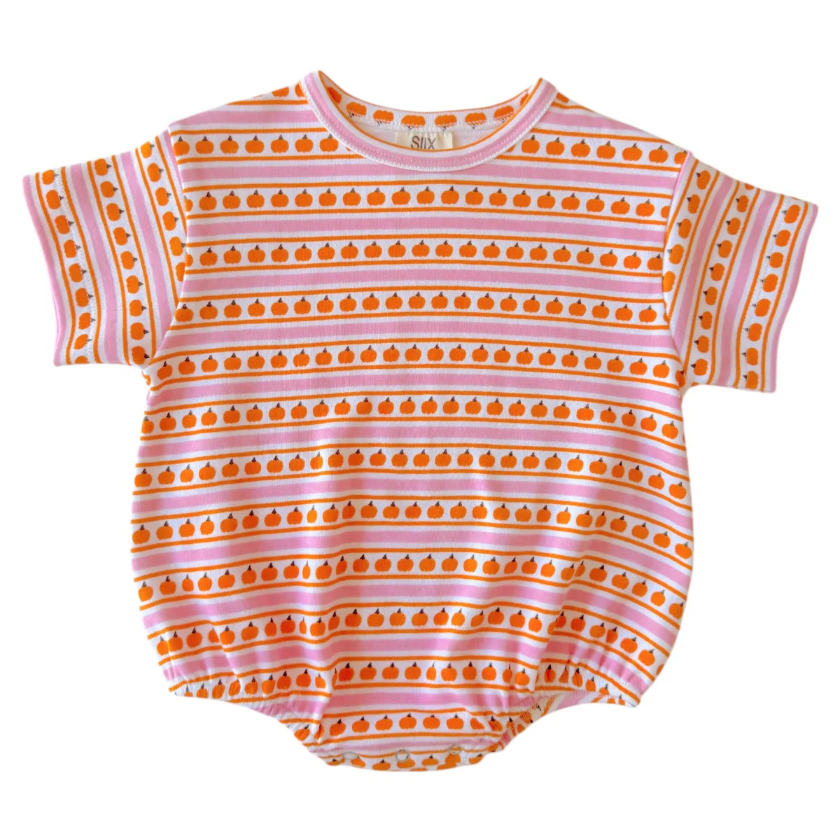 Pumpkin Stripe Pink / Organic T-Shirt Bubble | SpearmintLOVE