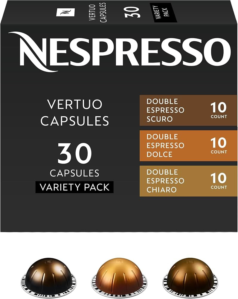 Nespresso Capsules Vertuo, Double Espresso Variety Pack, 30-Count Coffee Pods (Pack of 1), Brews ... | Amazon (US)