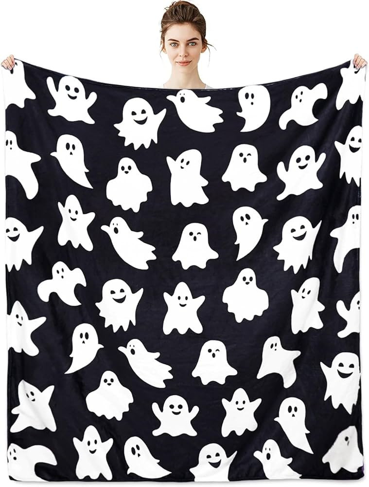 Metawu Halloween Blanket Ghost Flannel Throw Blankets for Kids for Women Halloween Decorations Bl... | Amazon (US)