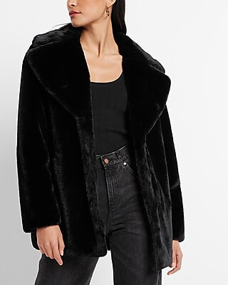 Faux Fur Coat + Editor Bustier Blazer + Tailored Skort | Express