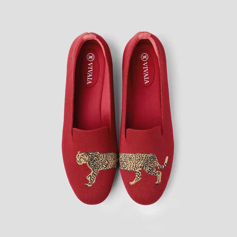 Round-Toe Embroidered Loafers (Audrey) | VIVAIA