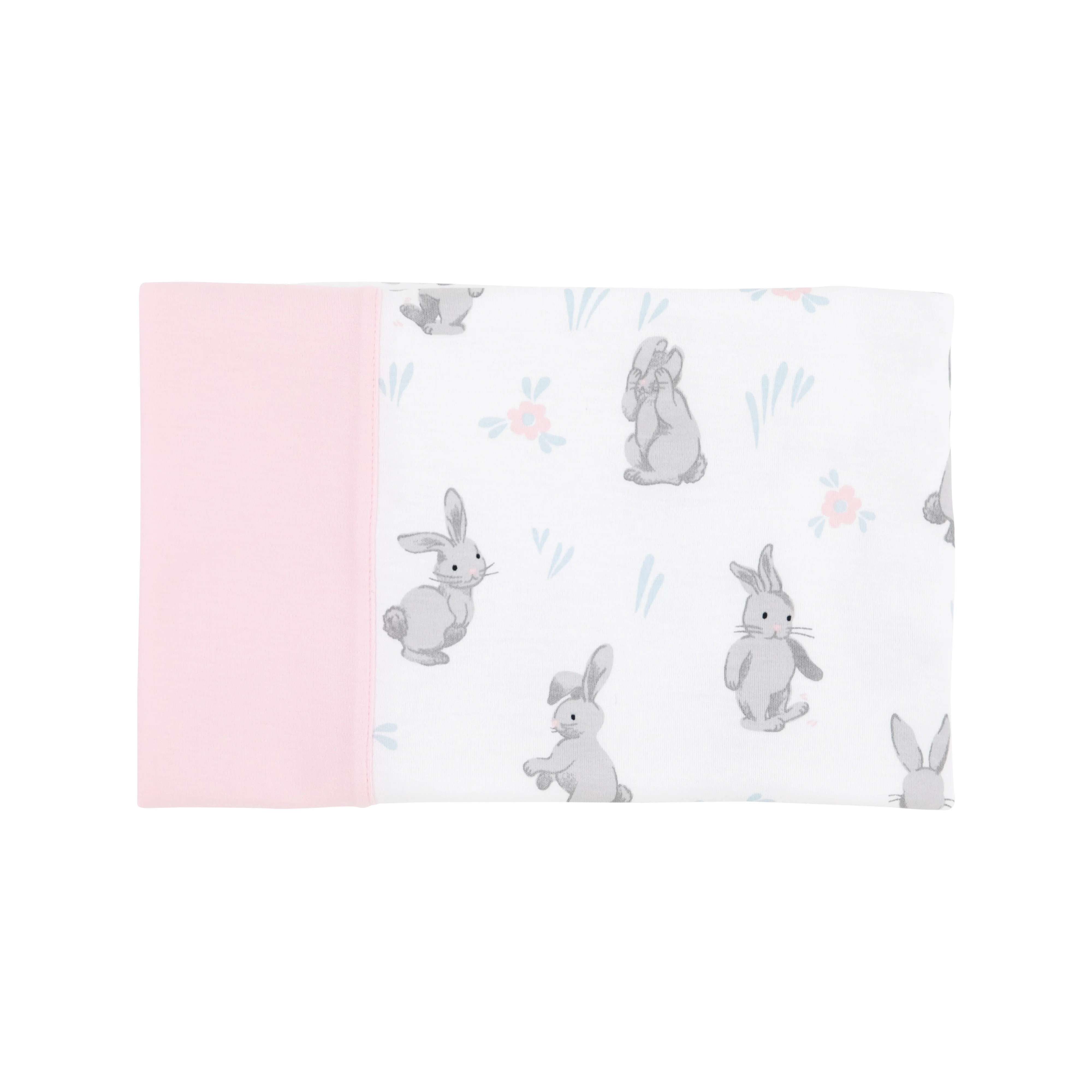 Fresh Faced Pillowcase - Broad St. Bunnies (Pink) with Palm Beach Pink | The Beaufort Bonnet Company