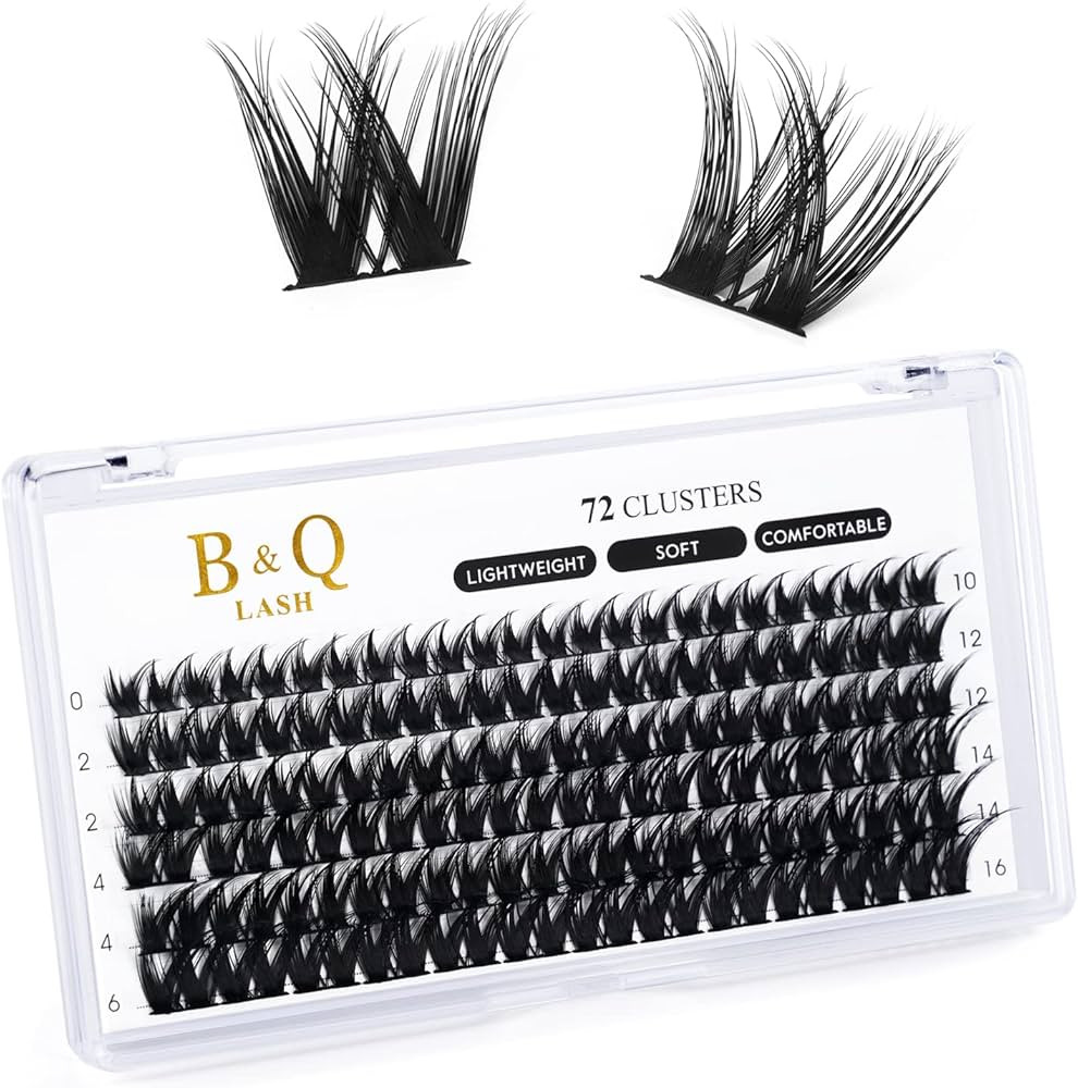 B17 Mixed Tray Manga Lashes 72 Clusters Lashes B&Q DIY Eyelash Extensions Anime Lashes Soft Wispy... | Amazon (US)