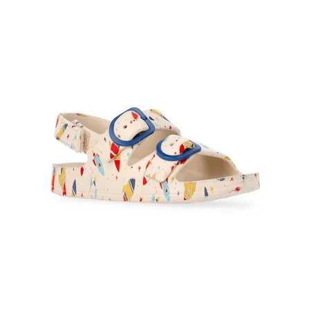 Wonder Nation Toddler Boys EVA Two Buckle Print Sandals | Walmart (US)