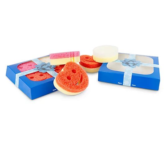 Scrub Mommy 8pc Heart Shape and Heart Eyes Sponge Set in (2) Gift Boxes - QVC.com | QVC
