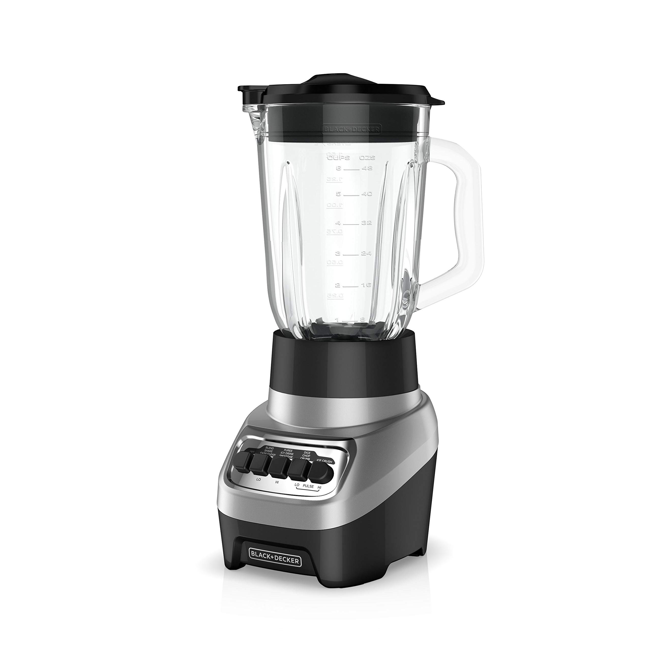 BLACK+DECKER PowerCrush Multi-Function Blender with 6-Cup Glass Jar, 4 Speed Settings, Silver | Amazon (US)