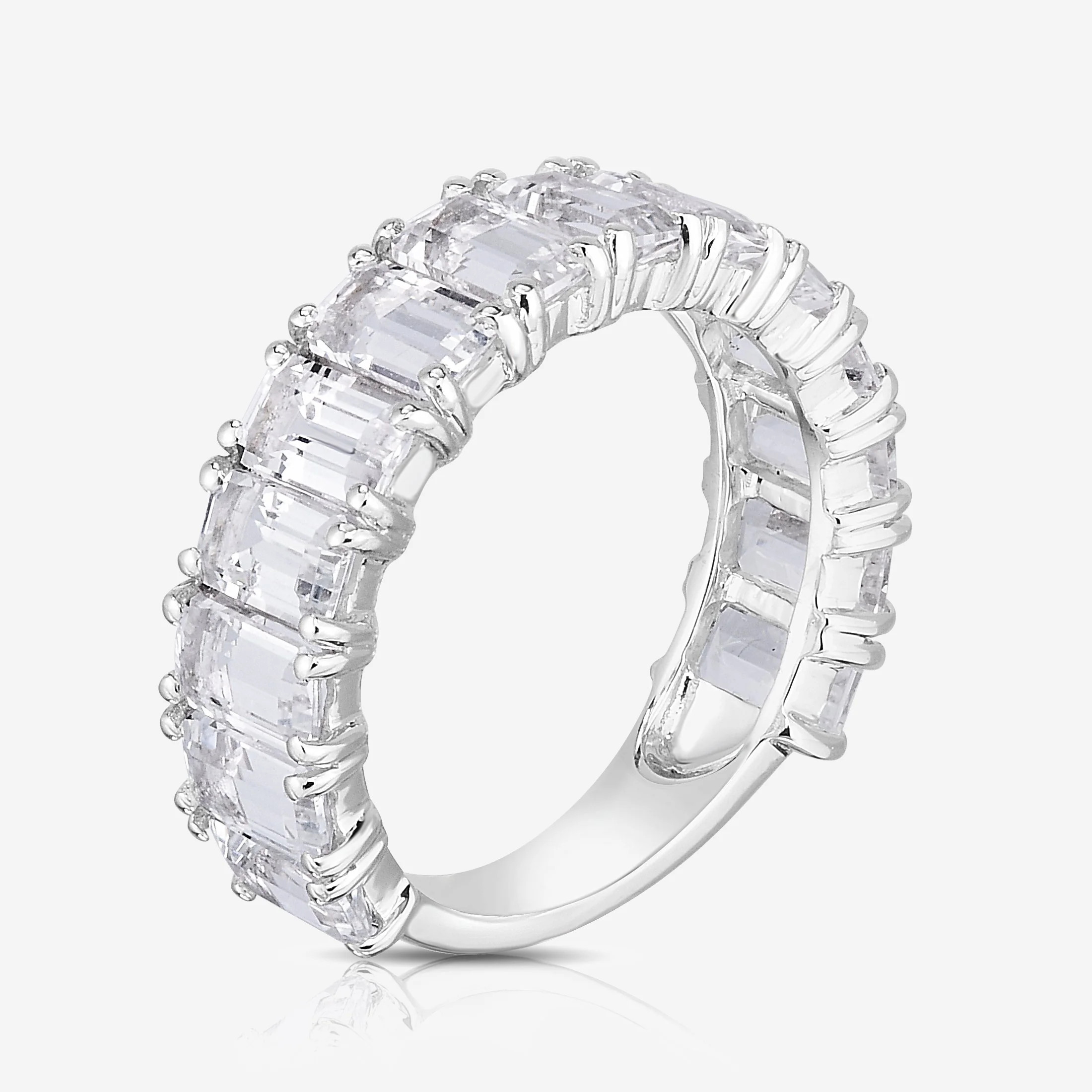 Emerald Cut White Topaz Ring | Ring Concierge