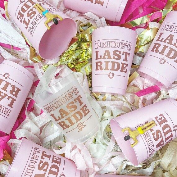 Bride's Last Ride Bachelorette Party Cups (15 Pack) | Country Western Bachelorette Party Favors |... | Etsy (US)