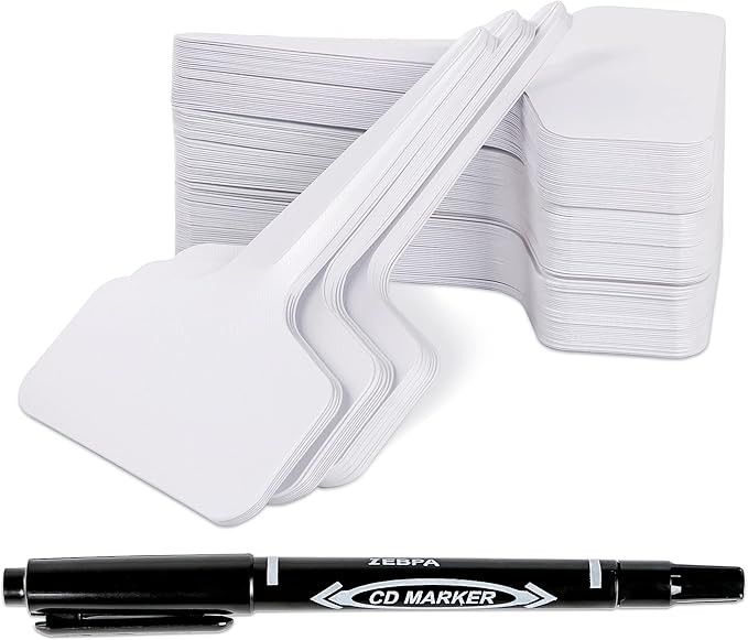 200Pcs 4 InchT-Type Plant Name Tags Garden Labels Markers Nursery Plastic Garden Tag for Outdoor ... | Amazon (US)