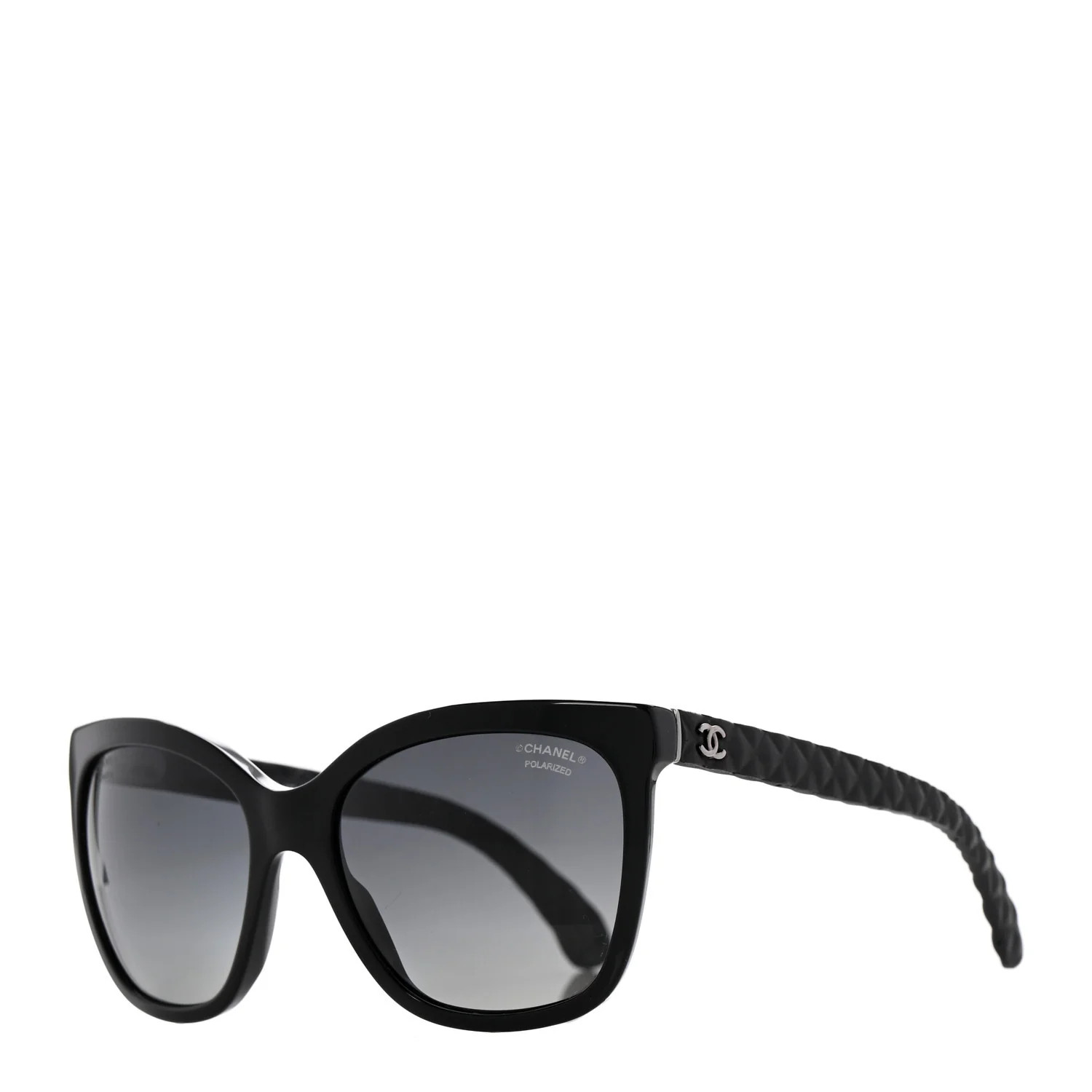 Acetate Quilted Polarized Butterfly CC Sunglasses 5288-Q Black | FASHIONPHILE (US)