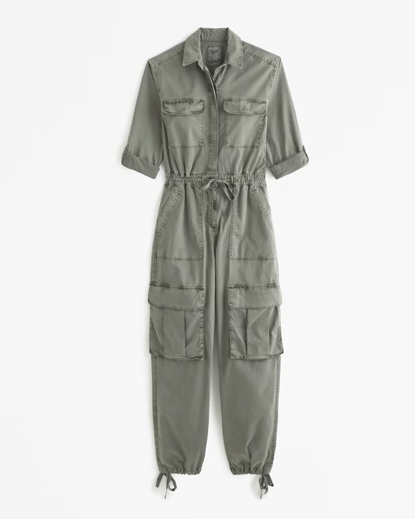 Women's Long-Sleeve Utility Jumpsuit | Women's Clearance | Abercrombie.com | Abercrombie & Fitch (US)