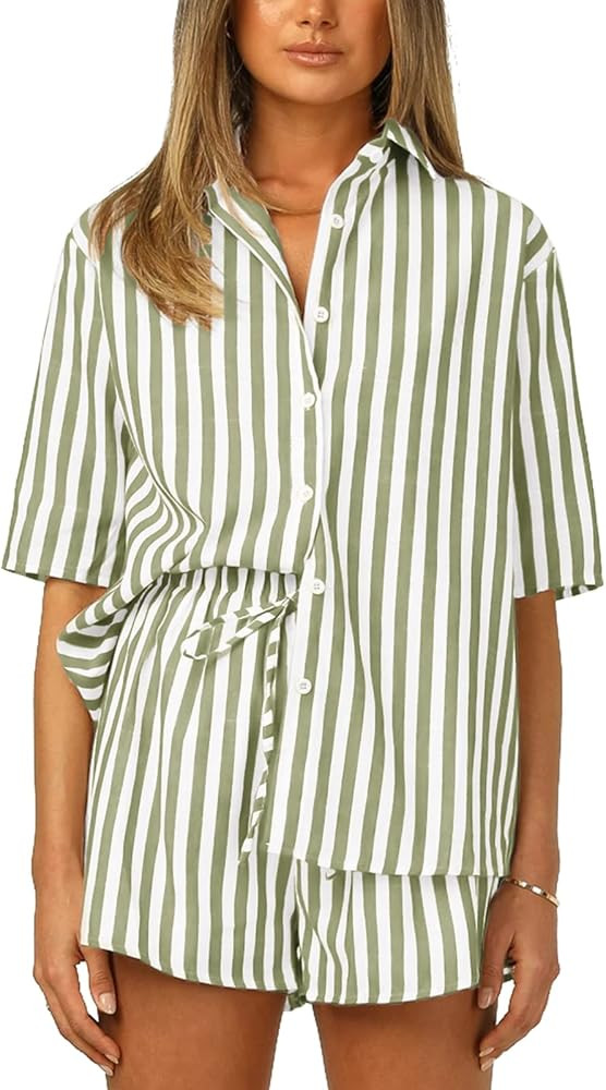 Women’s 2 Piece Casual Sets Tracksuits Outfits Sets Relaxed Long Sleeve Shirt Loose High Waisted Sid | Amazon (US)