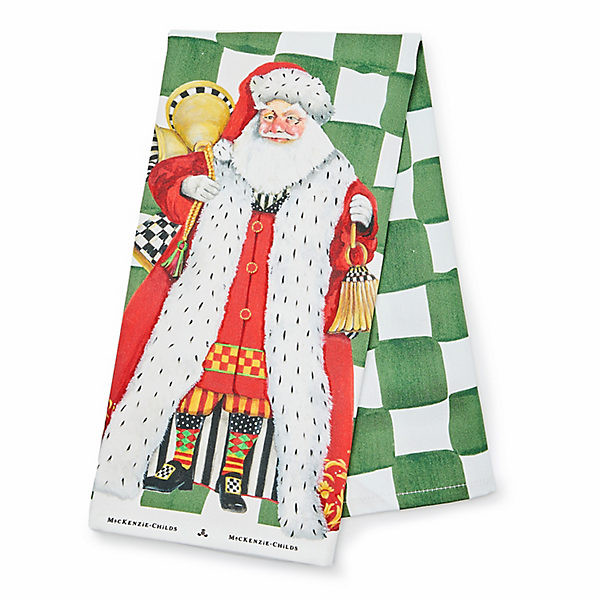 MacKenzie-Childs Westminster Santa Dish Towel | MacKenzie-Childs