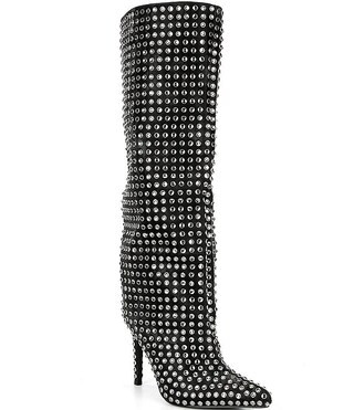 Azalea Wang Lis Rhinestone Tall Stiletto Boots | Dillard's | Dillard's