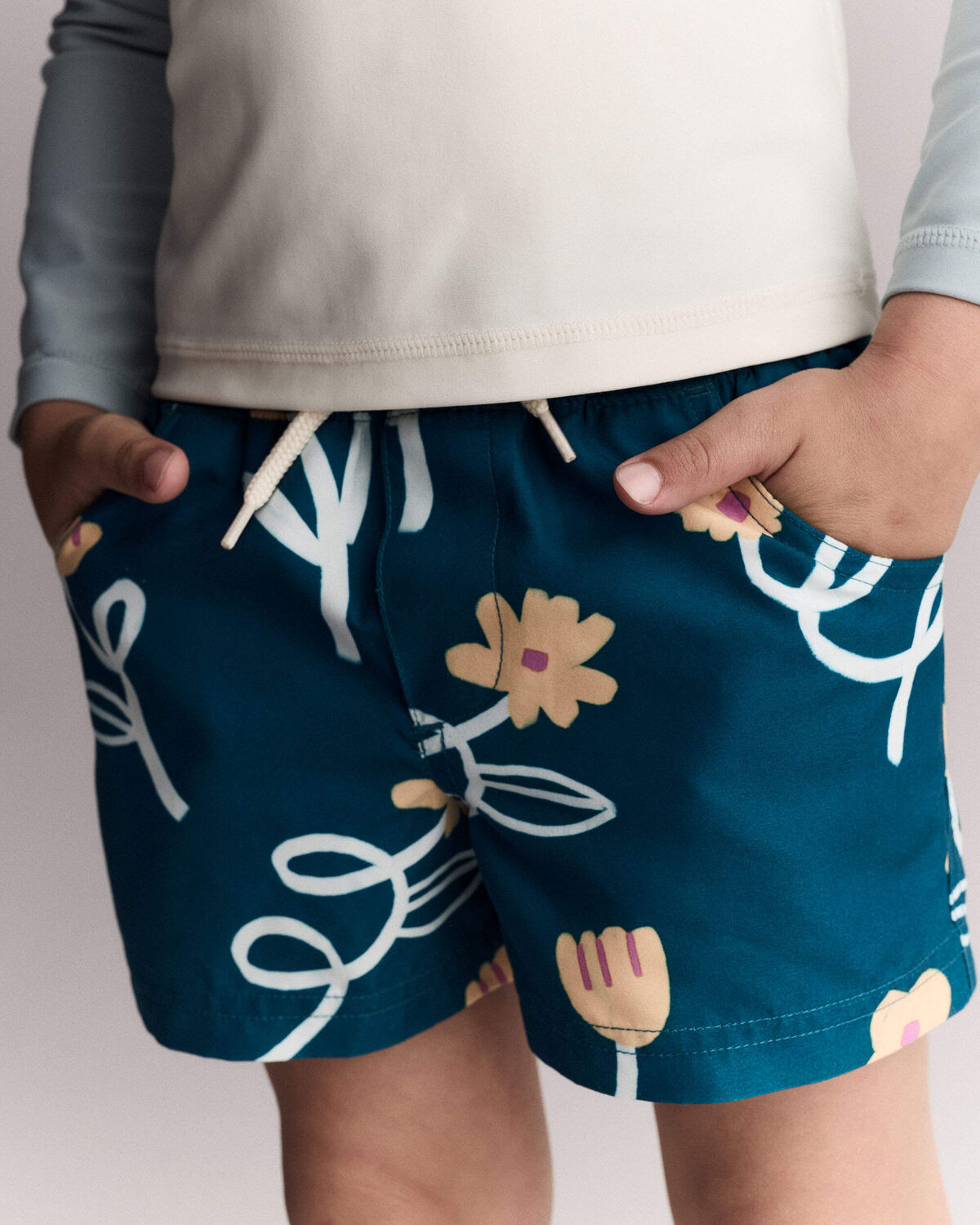 Toddler Boy Swim Trunk in Floral Print - Teal | Carter's Inc