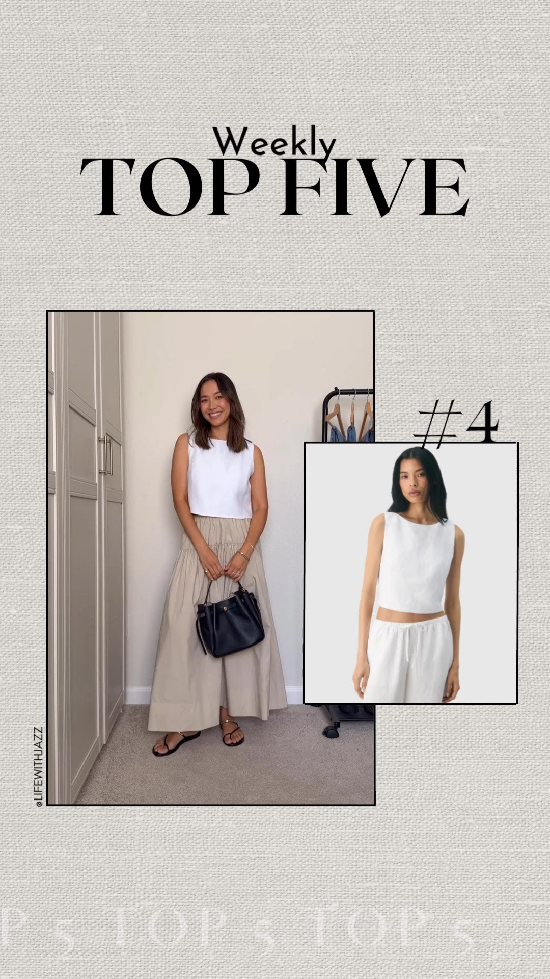 #4 bestseller this week: Aritzia cavalier linen top 

White is sold out, but available in other colors — also linked to similar styles

#LTKootd