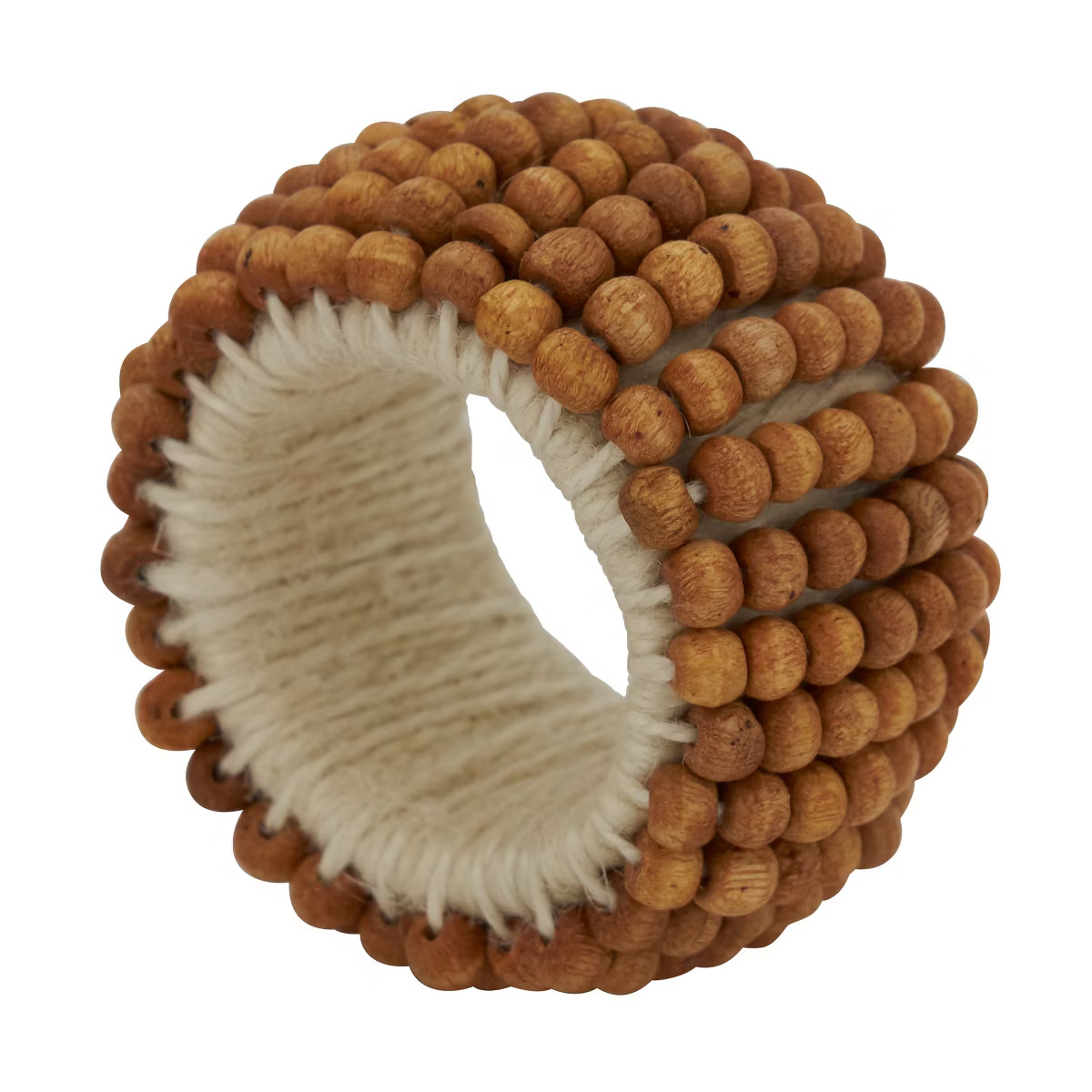 Saro Lifestyle Casual Napkin Rings With Wooden Beaded Design (Set of 4) | Target