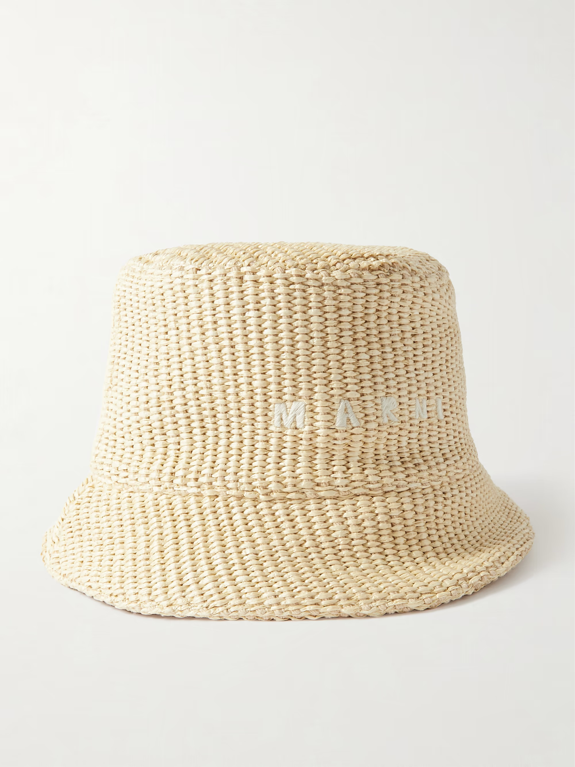 Embroidered faux raffia bucket hat | NET-A-PORTER APAC