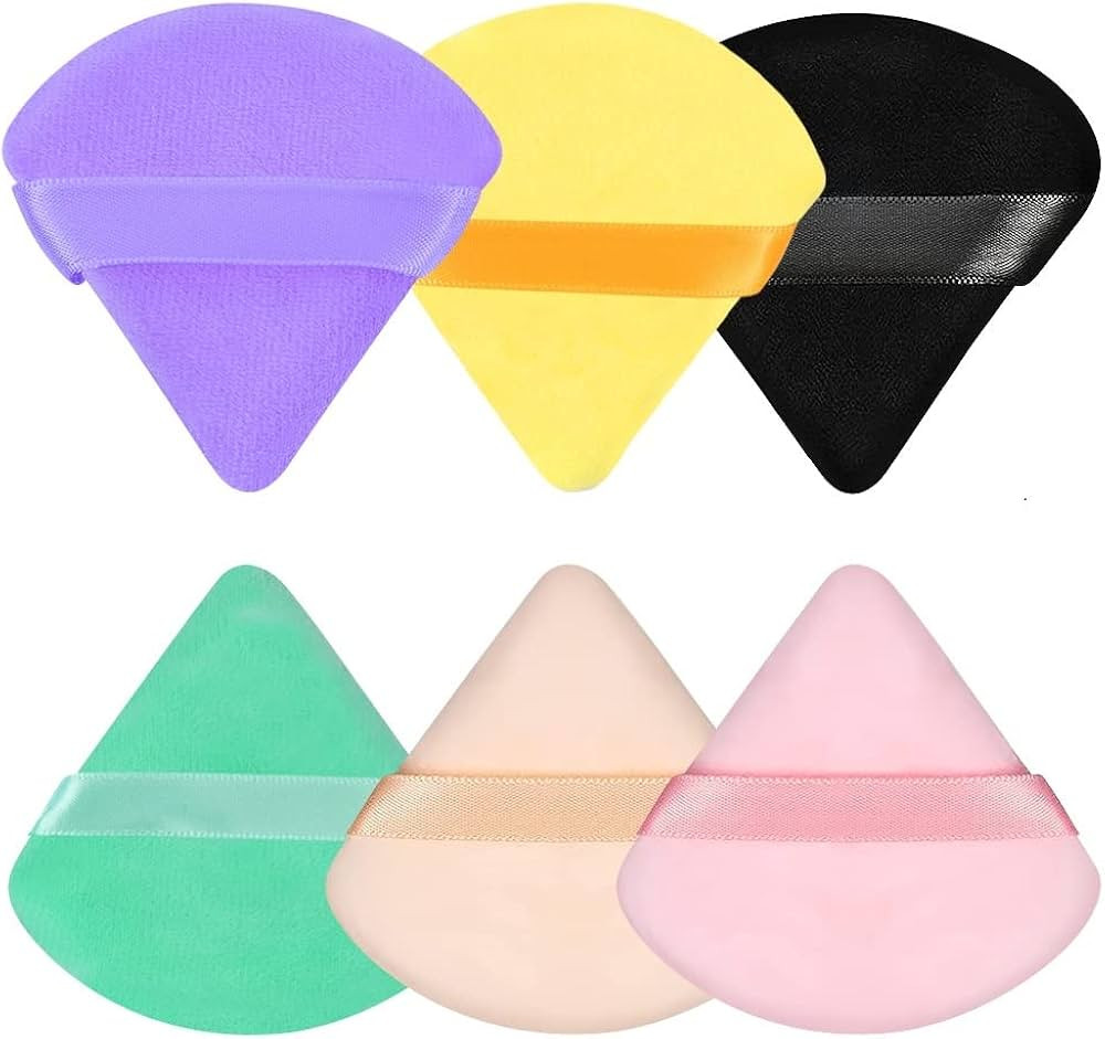 Pimoys 6 Pieces Powder Puff Soft Face Triangle Makeup Puff for Loose Powder Body Cosmetic Foundat... | Amazon (US)