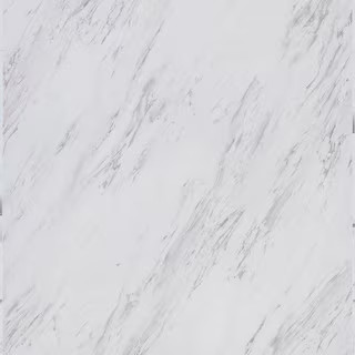 TrafficMaster Carrara Marble 4 MIL 12 in. W x 24 in. L Peel and Stick Waterproof Vinyl Tile Floor... | The Home Depot