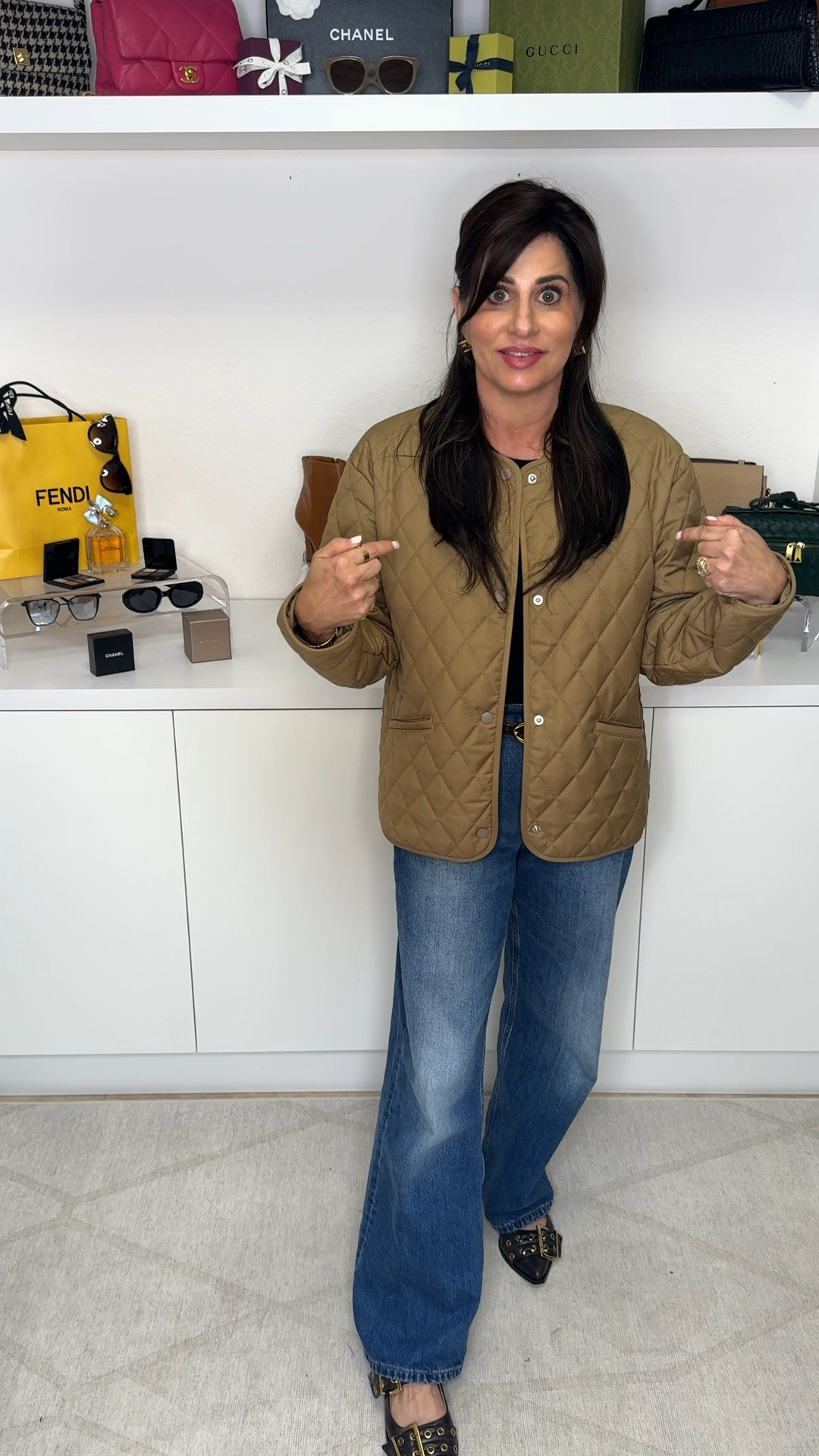 Jacket size sm, jeans 25 , flats TTS , Tee size med. jacket on Sale !!! 

#LTKVideo #LTKOver40 #LTKSaleAlert