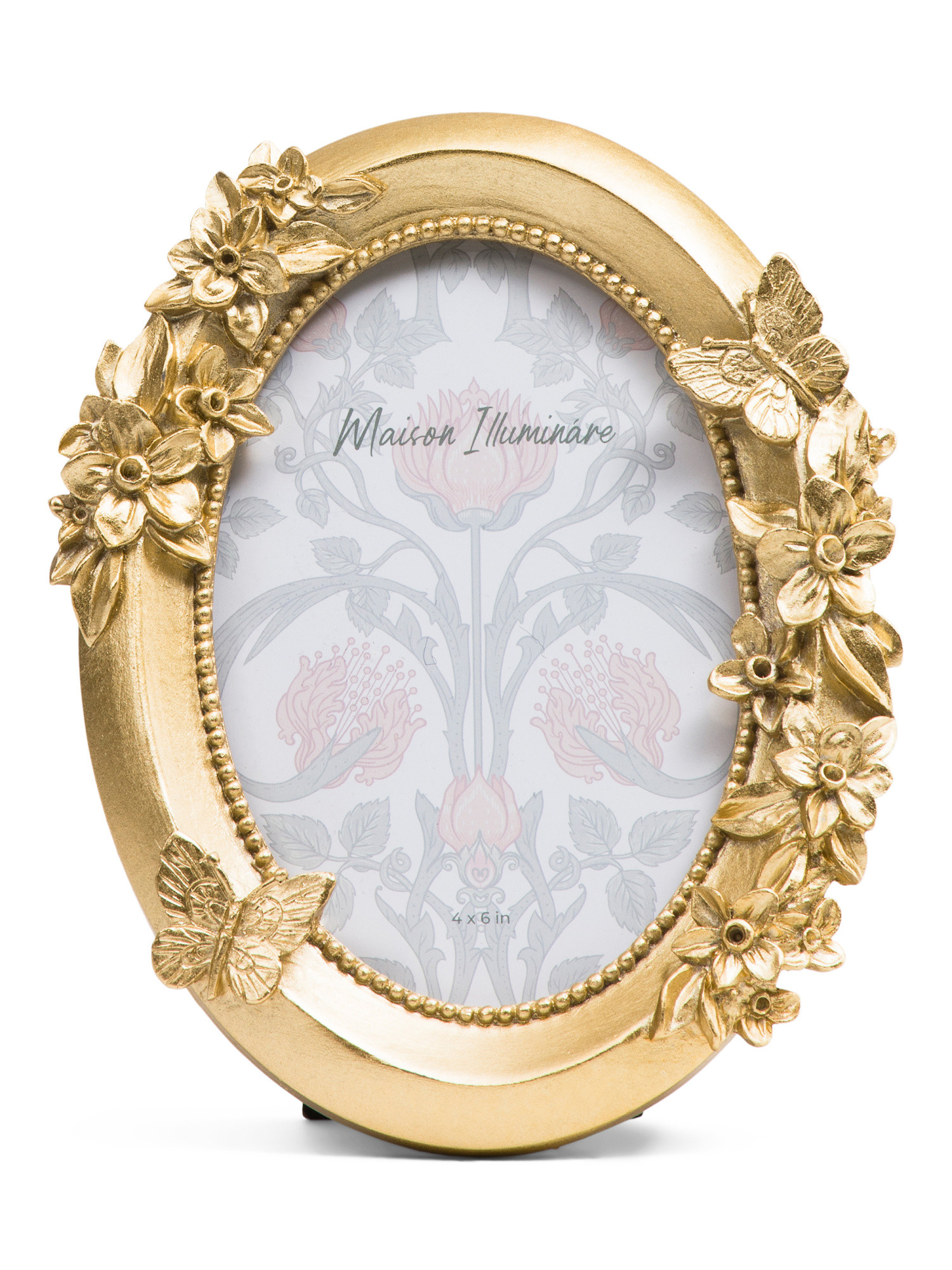 4x6 Oval Flower And Butterfly Tabletop Picture Frame | TJ Maxx