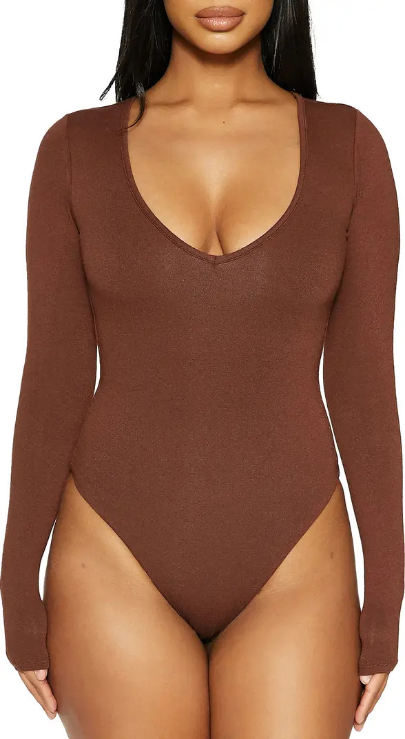 Deep-V Long Sleeve Bodysuit | Nordstrom