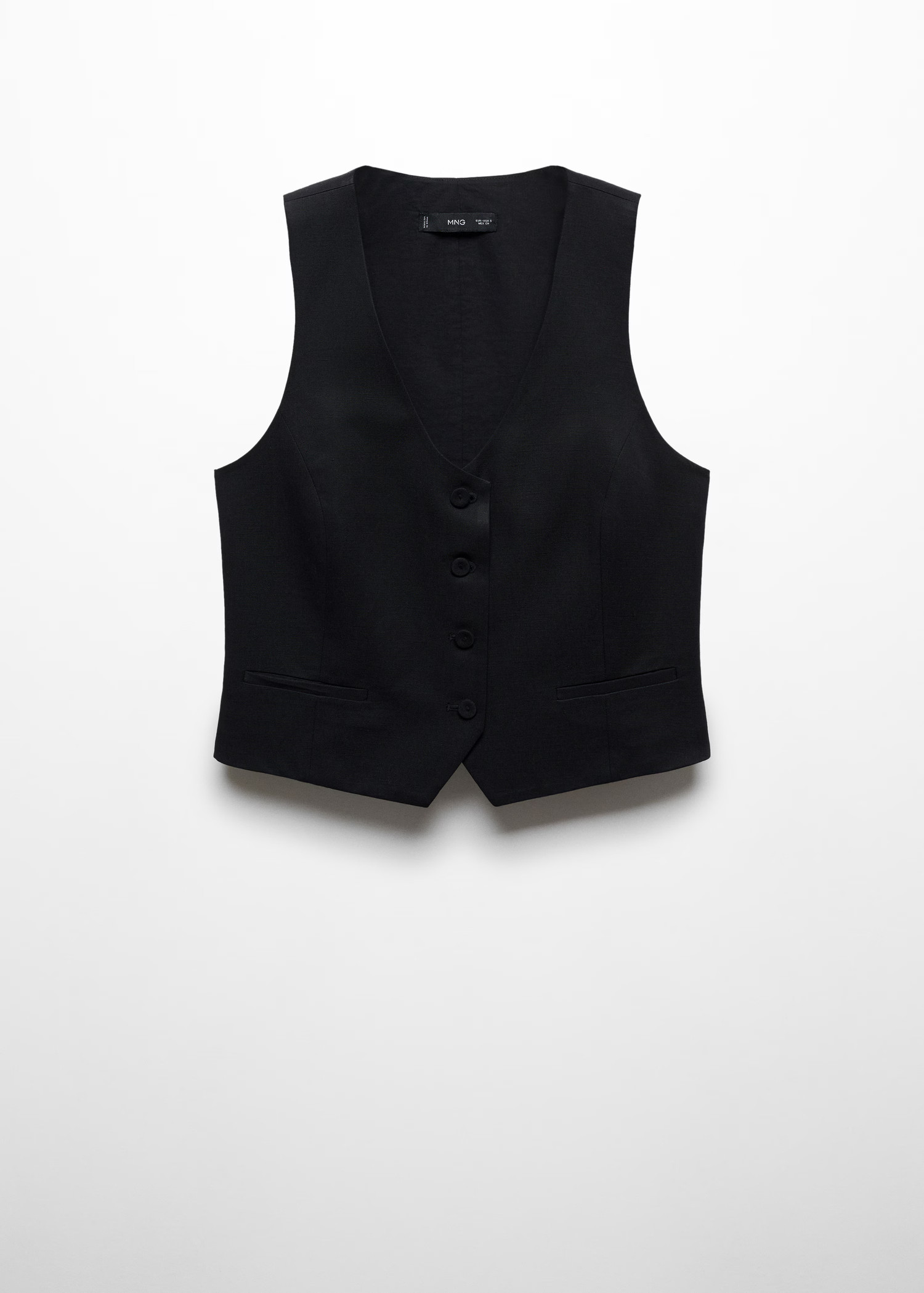 Linen vest with buttons   - Woman | MANGO USA | MANGO (US)