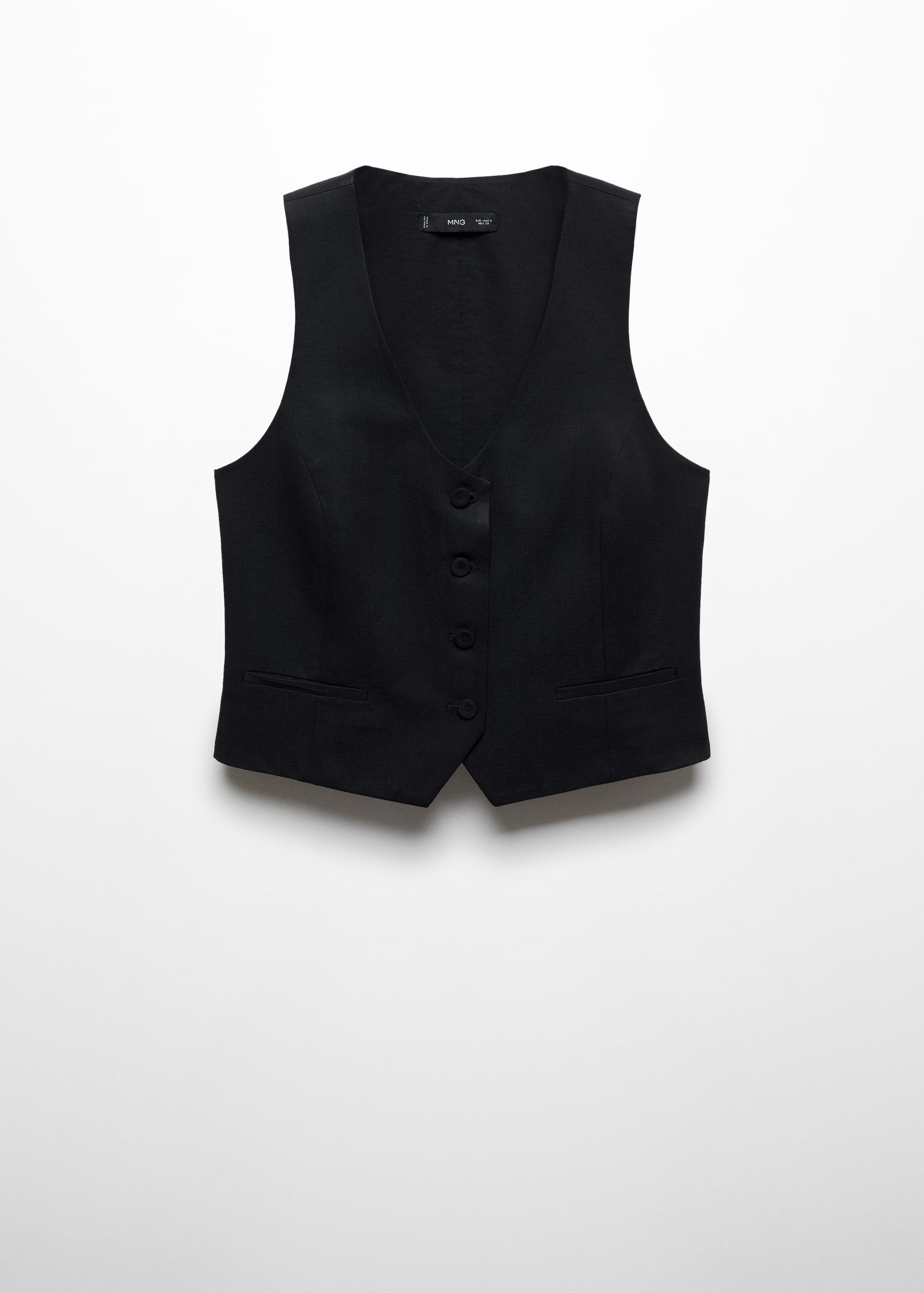 Linen vest with buttons   - Woman | MANGO USA | MANGO (US)