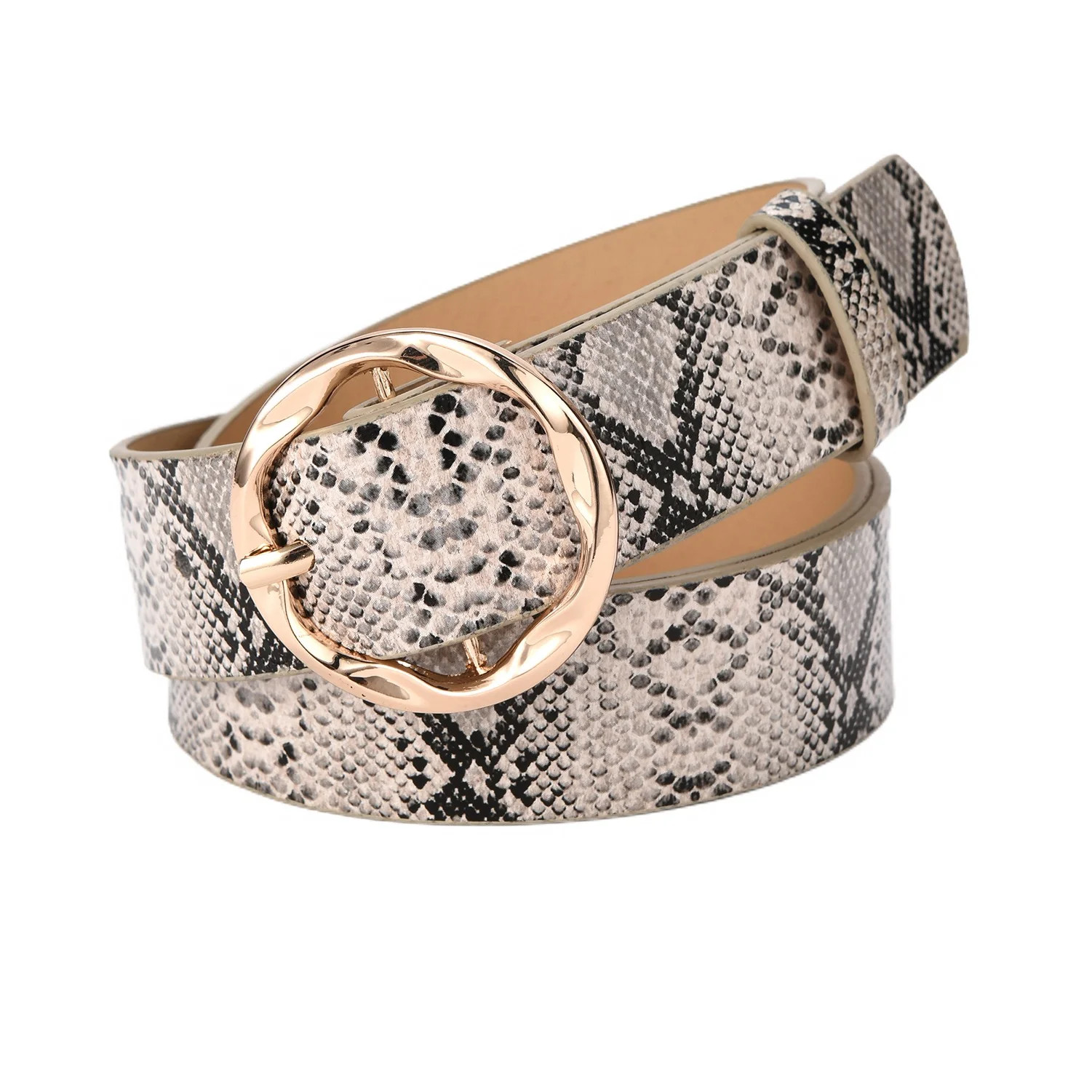 Jdlsppl Women's Faux Leather Belt For Dress Fashion PU Belt Metal Spring Wide Metal Buckle Snake ... | Walmart (US)