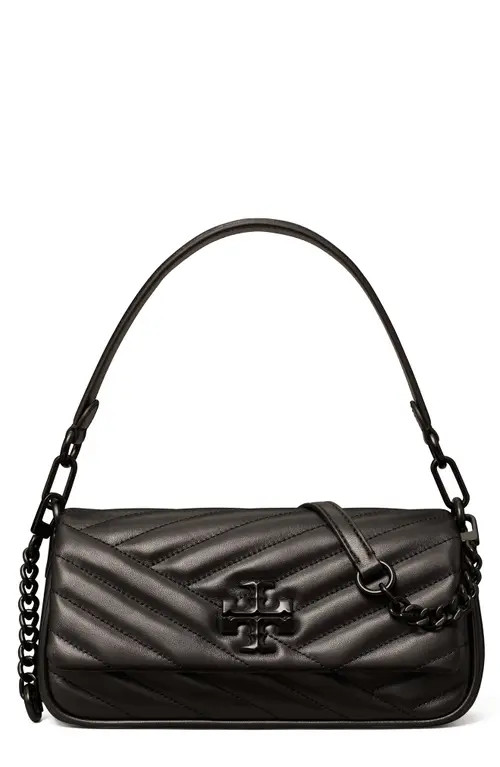 Tory Burch Kira Chevron Small Shoulder Bag in Black /Silver at Nordstrom | Nordstrom
