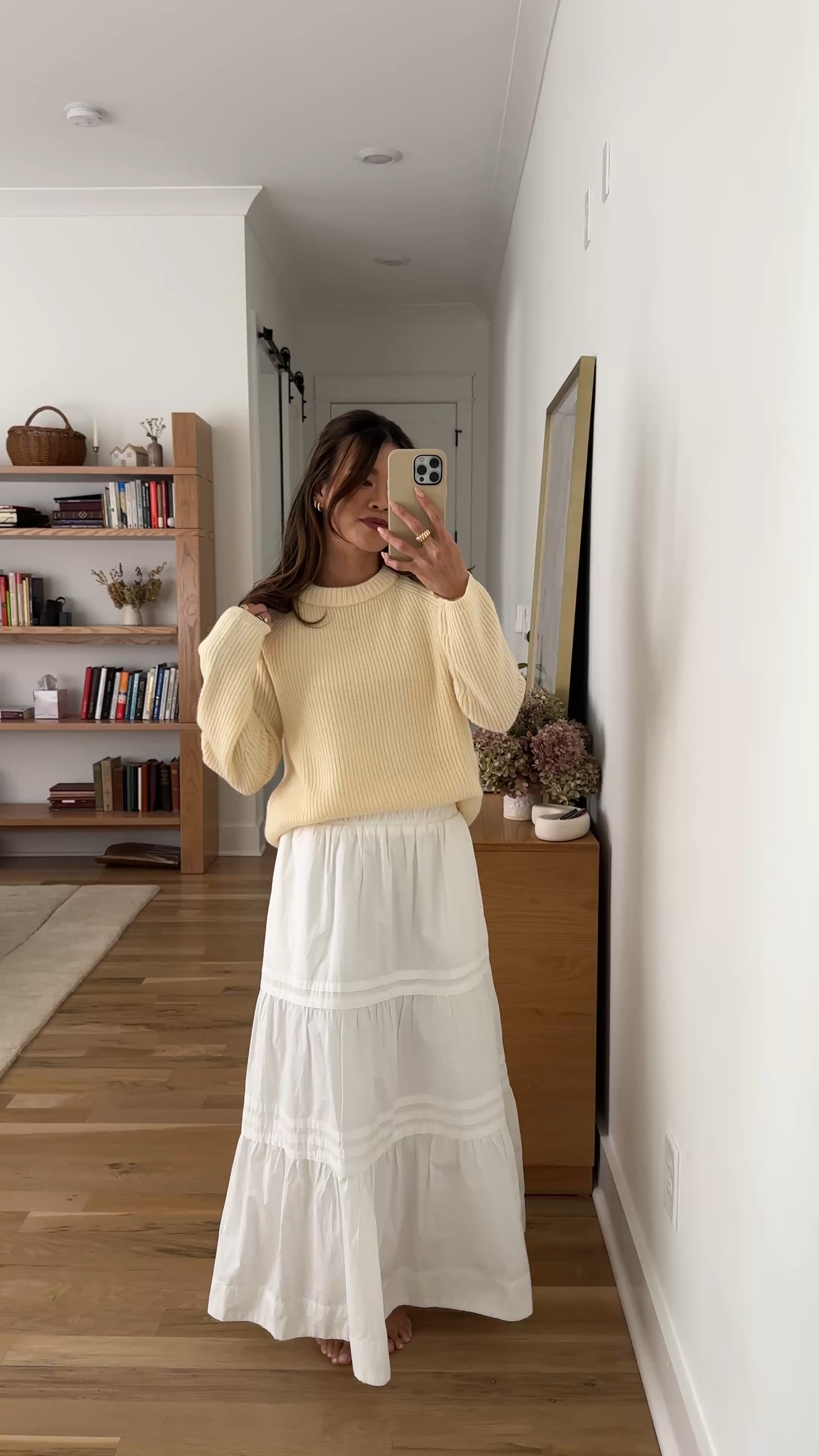 Sizing info:
Sweater size small
Skirt size XS

petite fashion, get dressed with me, outfit inspiration, ootd, nashville outfit, Nashville influencer, petite style, vacation style, casual outfits, mom style, petite skirt, spring outfits, spring outfit info, spring skirt, spring outfit idea, spring top, spring sweater, white maxi skirt 
@Quince 

#LTKPetite #LTKmomlife #LTKootd