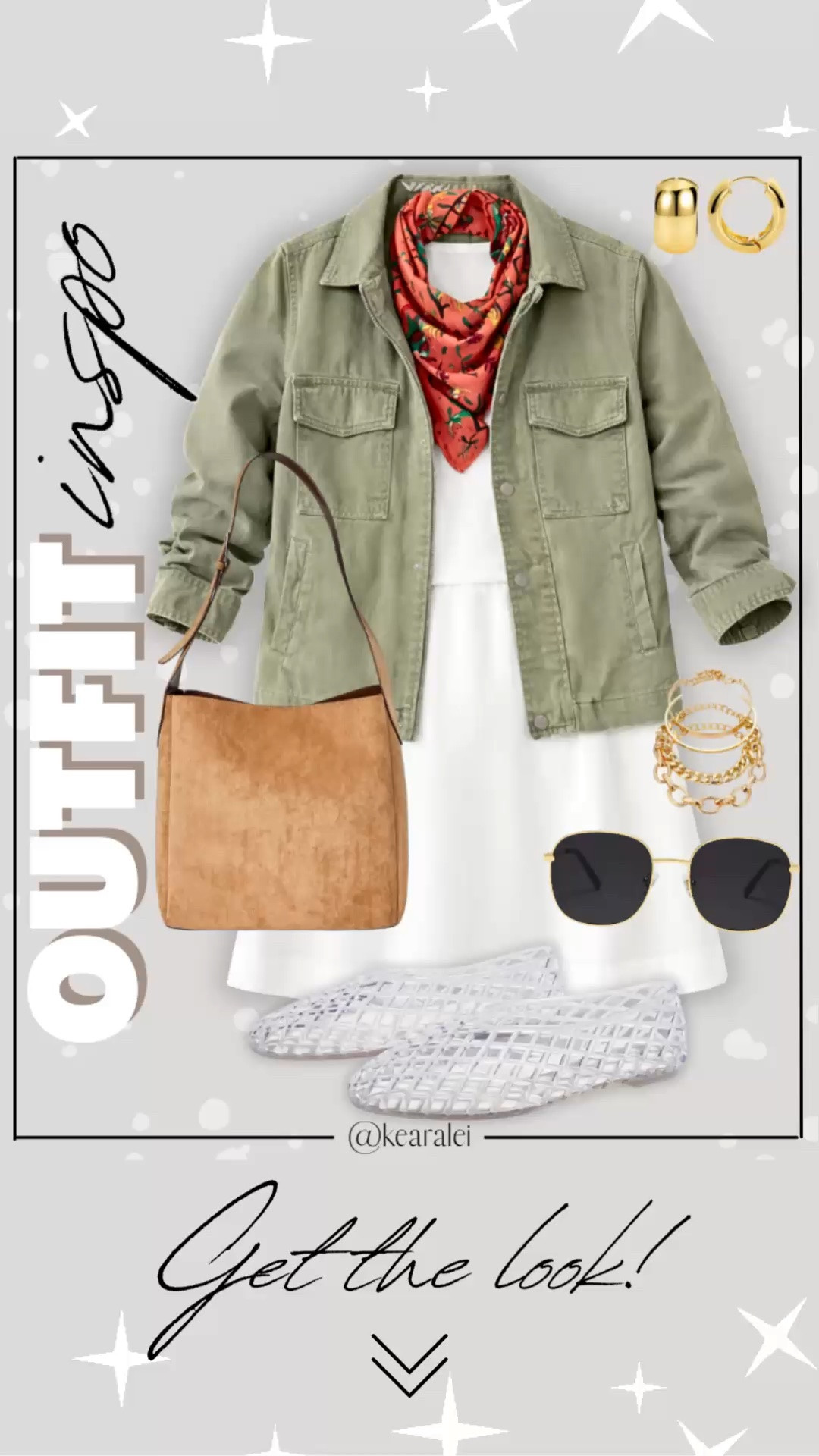 Fall outfits women back to school outfits summer outfit Teacher outfits workwear business casual work clothes Amazon fashion Olive green utility jacket layered over white cinch tie waist tshirt dress t-shirt casual spring dress summer dresses with coral pink red orange neck scarf silk bandana head scarf tied at neck and clear jelly mesh ballet flats woven shoes cognac brown leather tote bag || teacher outfit teaching back to school looks  business casual outfits #teacher #work #workwear #business #Casual #amazon #target #school #teaching #outfit #outfits
.
.
.
Amazon fashion, teacher outfits, business casual, casual outfits, neutrals, street style, Midi skirt, Maxi Dress, Swimsuit, Bikini, Travel, skinny Jeans, Puffer Jackets, Concert Outfits, Cocktail Dresses, Sweater dress, Sweaters, cardigans Fleece Pullovers, hoodies, button-downs, Oversized Sweatshirts, Jeans, High Waisted Leggings, dresses, joggers, fall Fashion, winter fashion, leather jacket, Sherpa jackets, Deals, shacket, Plaid Shirt Jackets, lounge set, Date Night Outfits, Vacation outfits, Mom jeans, shorts, sunglasses,  Romper, jumpsuit, Airport outfits, biker shorts, Weekender bag, plus size fashion, Stanley cup tumbler, Work blazers, Work Wear, workwear

boots booties tall over the knee, ankle boots, Chelsea boots, combat boots, pointed toe, chunky sole, heel, high heels, sneakers, slip on shoes, Nike, adidas, vans, dr. marten’s, ugg slippers, golden goose, sandals, high heels, loafers, Birkenstock Birkenstocks, Steve Madden, Target, Abercrombie and fitch, Amazon, Shein, Nordstrom, H&M, forever 21, forever21, Walmart, asos, Nordstrom rack, Nike, adidas, Vans, Quay, Tarte, Sephora, lululemon, free people, j crew jcrew factory, old navy

#LTKootd #LTKSeasonal #LTKSaleAlert