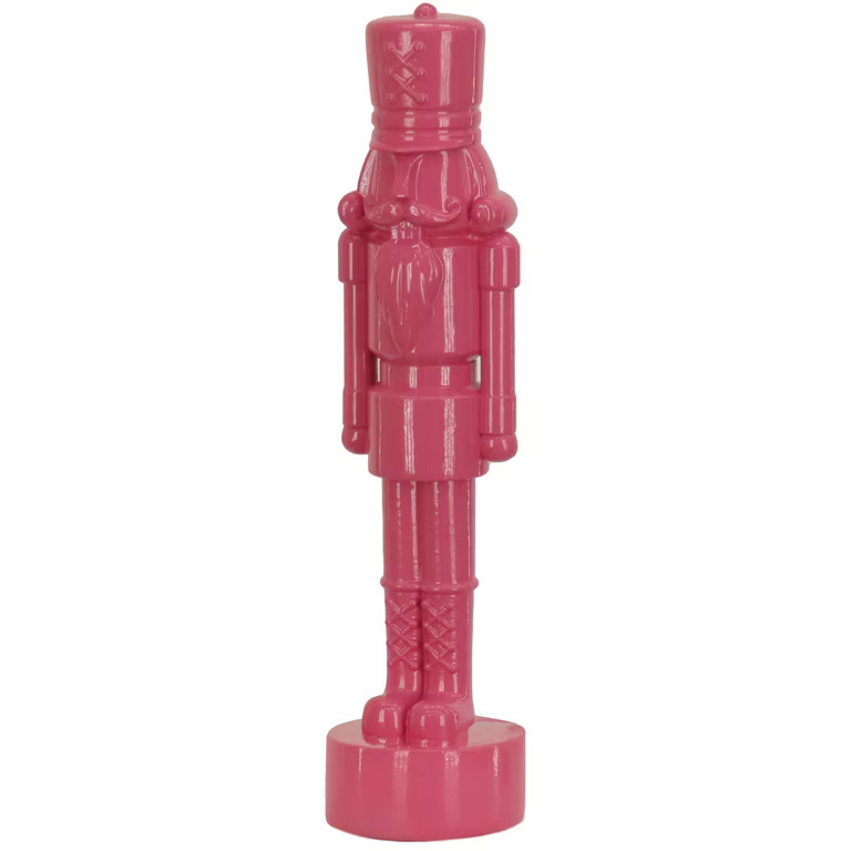 HGTV Home Collection Resin Christmas Themed Nut Cracker, Polyresin and Stone Powder, Pink, 24in | Walmart (US)
