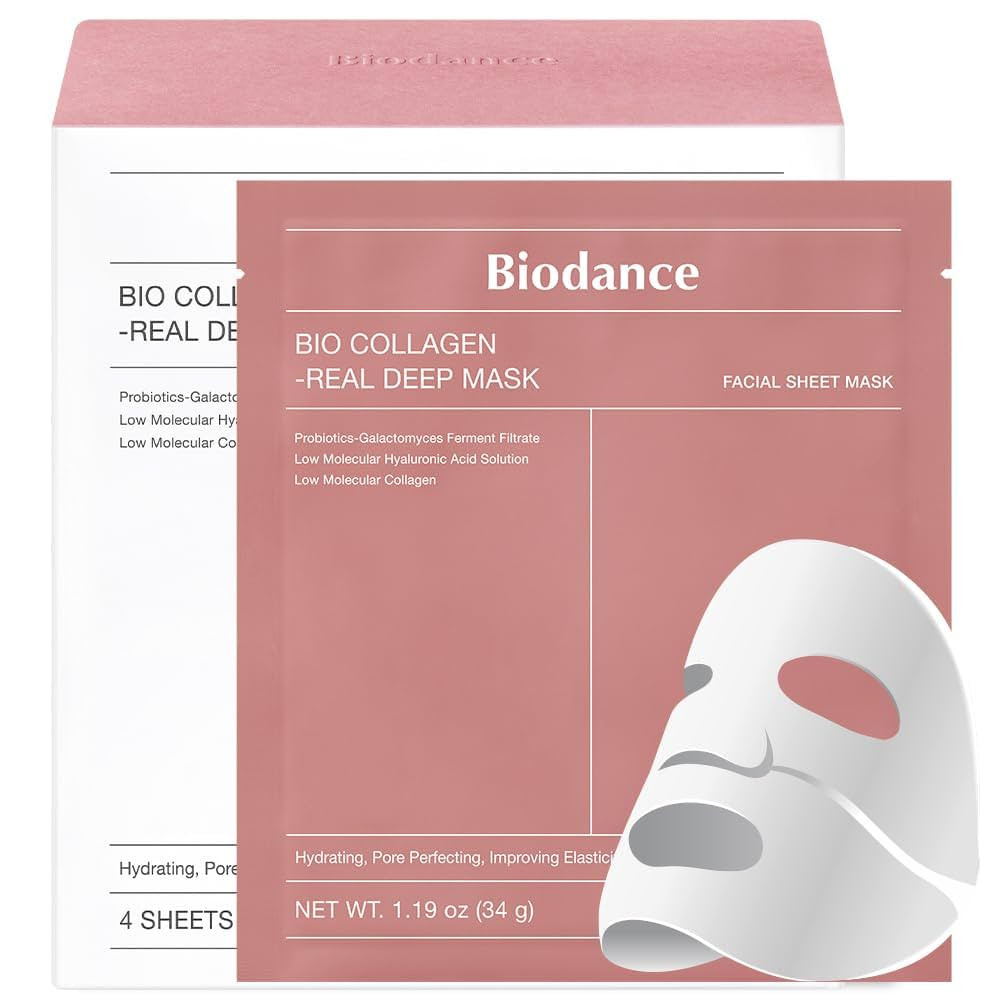 BIODANCE Bio-Collagen Real Deep Mask, Hydrating Overnight Hydrogel Mask, Pore Minimizing, Elastic... | Amazon (US)