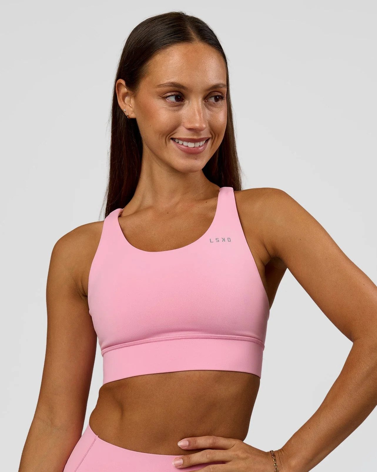 Accelerate Medium Support Sports Bra - Pink Rose | LSKD | LSKD