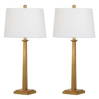 SAFAVIEH Andino 31.5 in. Gold Table Lamp with Off-White Shade (Set of 2) TBL4024A-SET2 - The Home... | The Home Depot