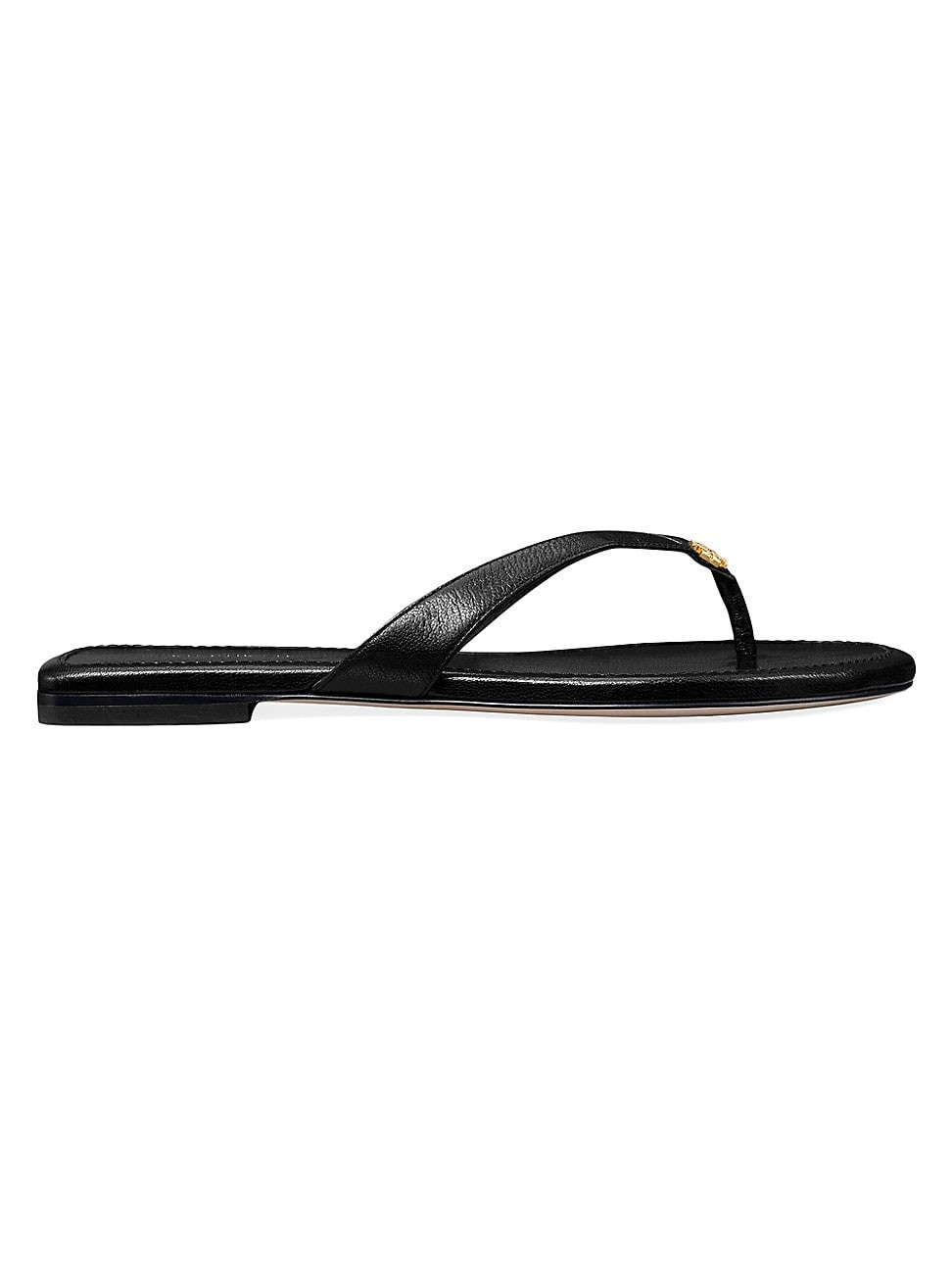 Women's Classic Leather Flip Flops - Perfect Black - Size 7.5 | Saks Fifth Avenue