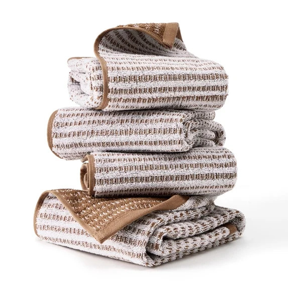 TOWN & COUNTRY PLAY 4-Piece Striped Reversible Terry Brights Hand Towel Set, 20"x30", 100% BCI Co... | Walmart (US)