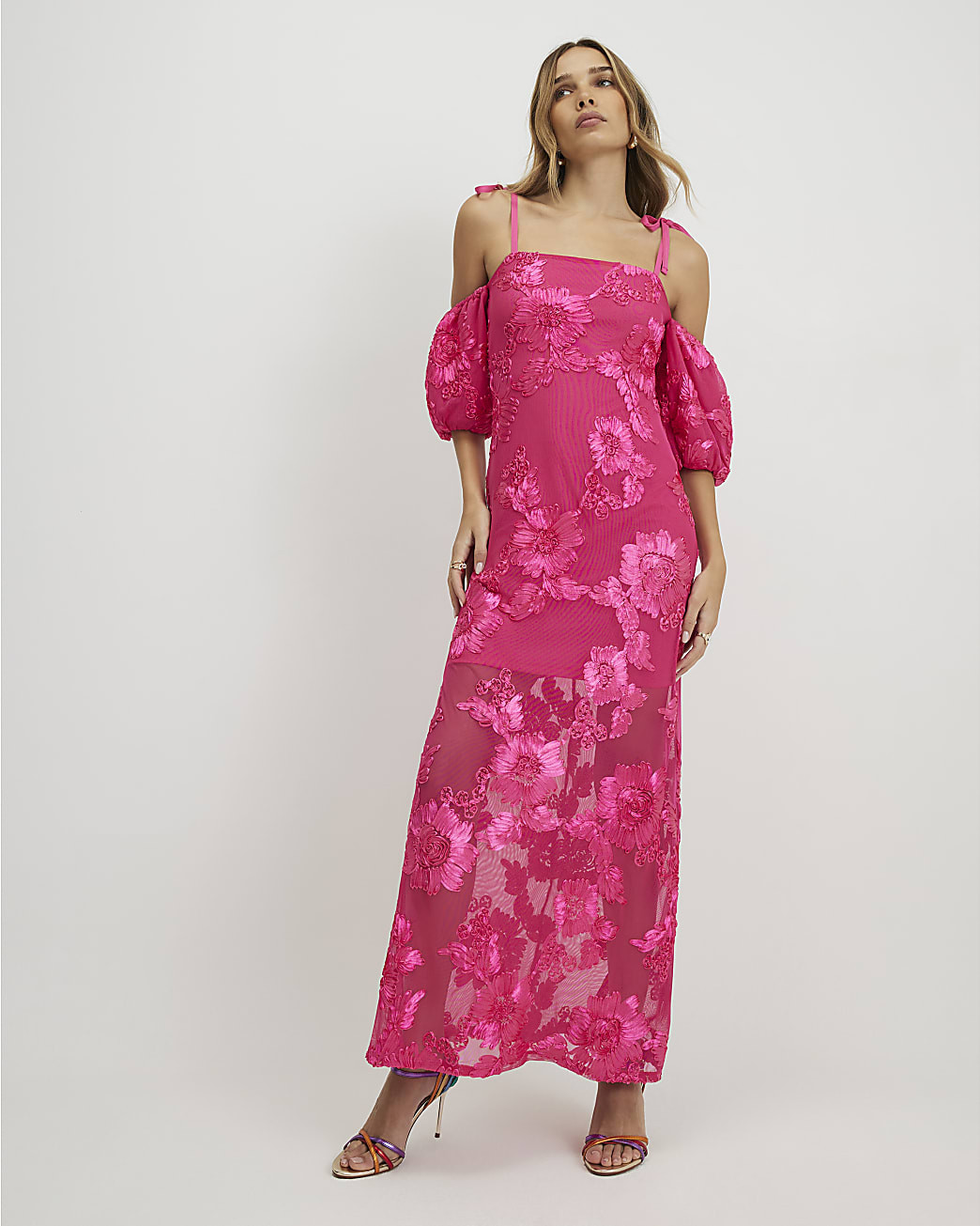 Pink Cornelli Maxi Dress | River Island UK & IE